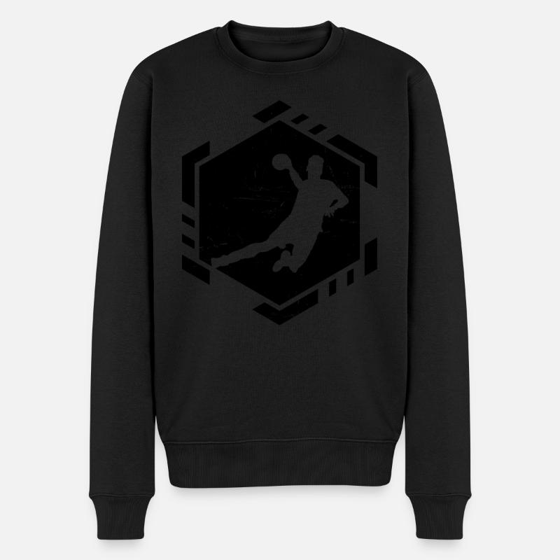 Handballspieler Handball Handballer Herren - Männer Premium Bio Pullover - Schwarz