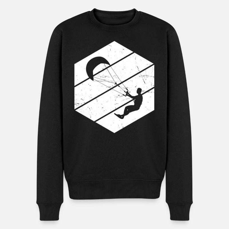 Damen Kite Kitesurfen Herren Kitesurfer Kitesurf - Männer Premium Bio Pullover - Schwarz