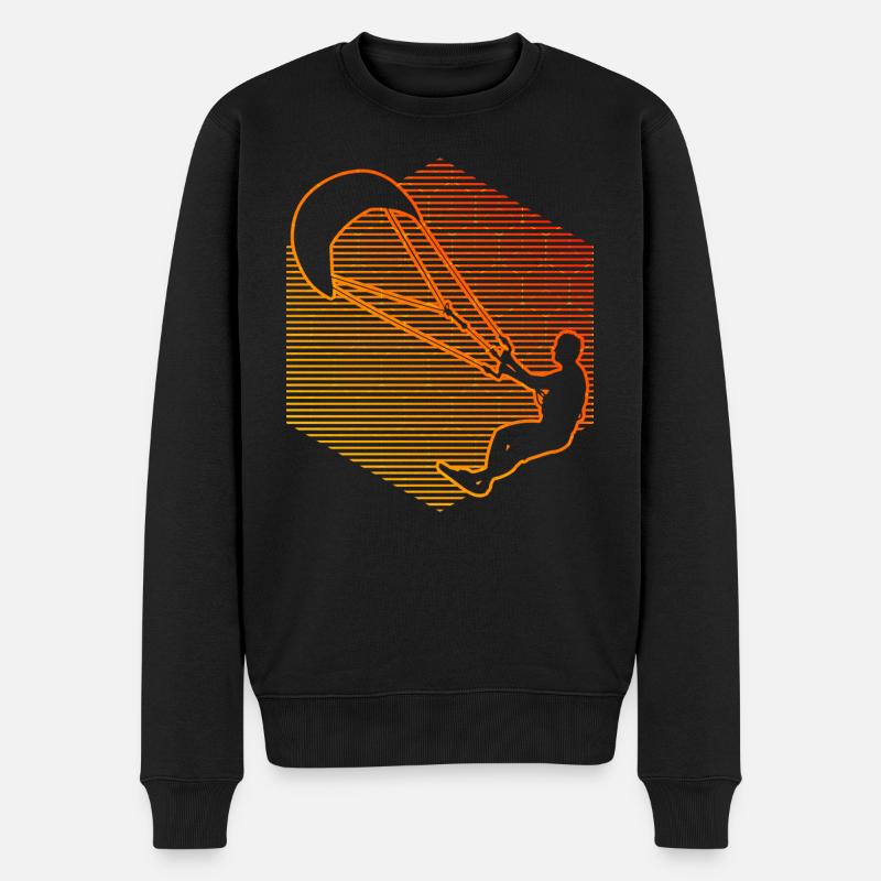 Damen Kitesurf Kitesurfing Kitesurfer Herren - Männer Premium Bio Pullover - Schwarz