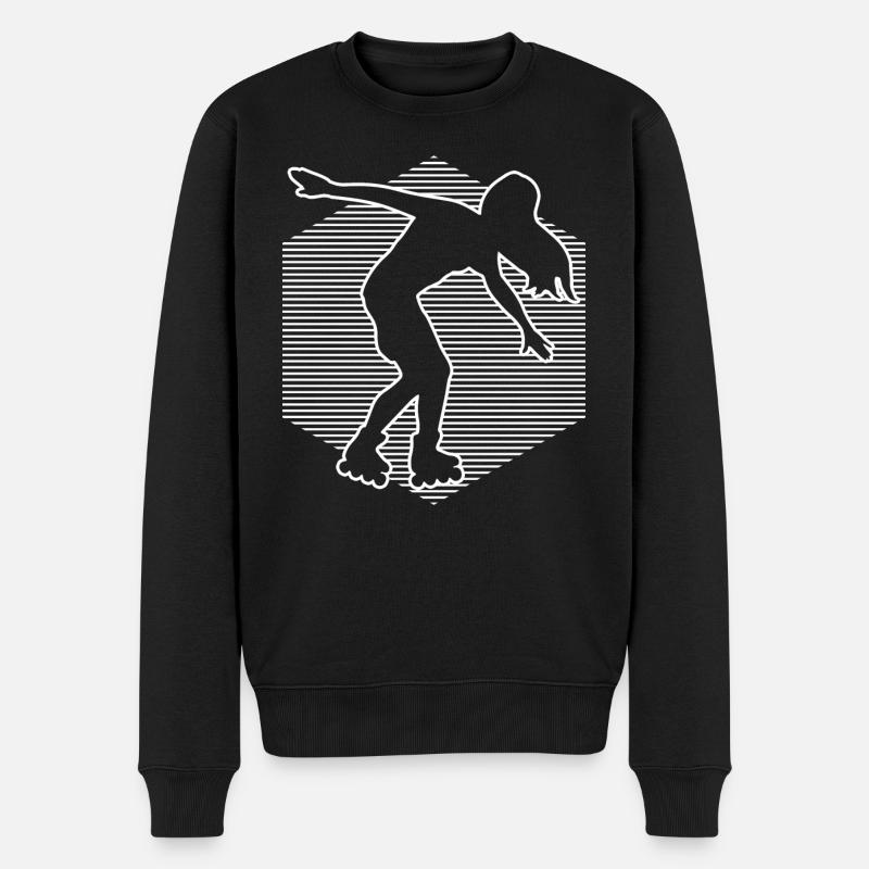 Rollschuhlaufen Rollerskaten Rollschuh Rollerskate - Männer Premium Bio Pullover - Schwarz
