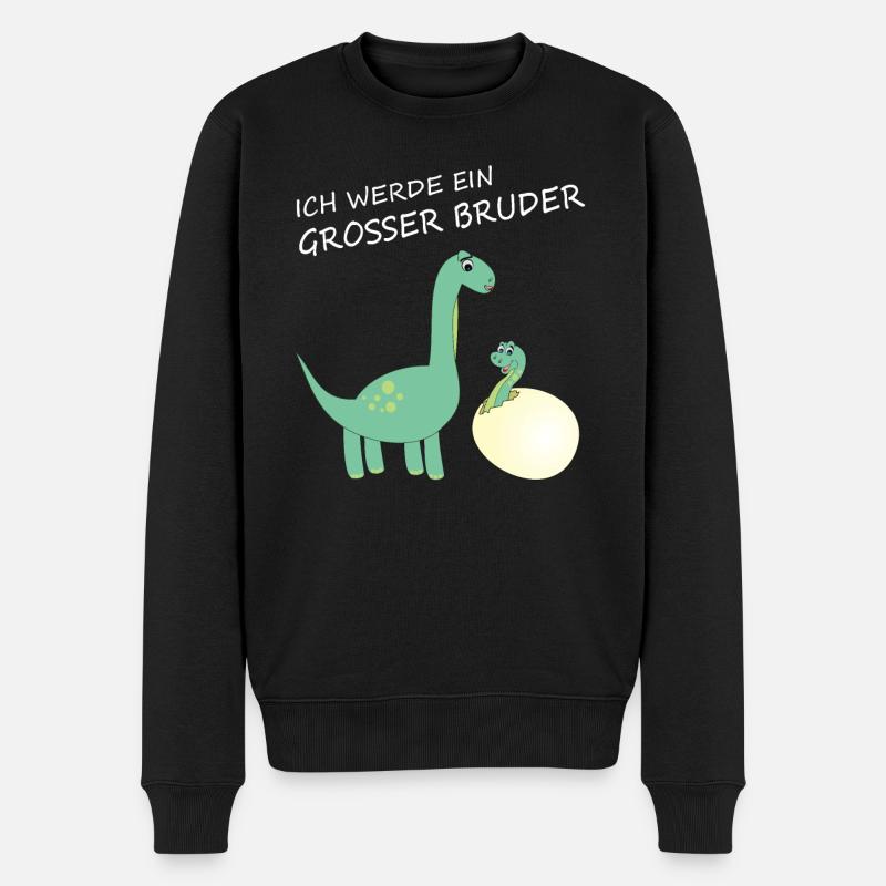Geschenkidee zur Geburt großer Bruder - Männer Premium Bio Pullover - Schwarz