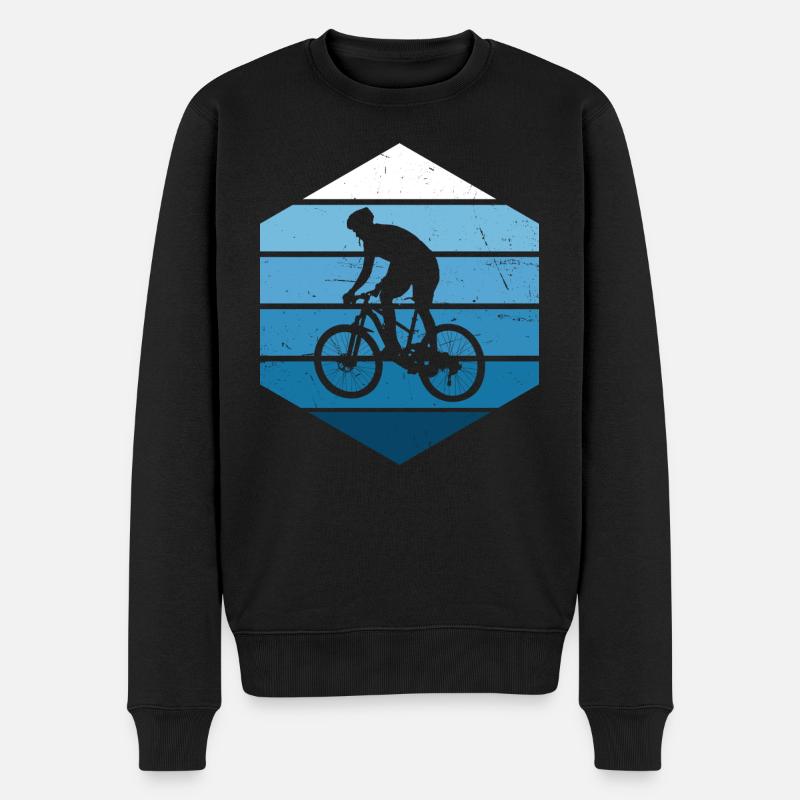 Radfahren Mountainbiker MTB Radfahrer Herren - Männer Premium Bio Pullover - Schwarz