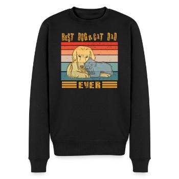Conception de chien de chat pour les amoureux des animaux de compagnie - Pull Premium bio Homme - noir - Devant - Nico (187cm)