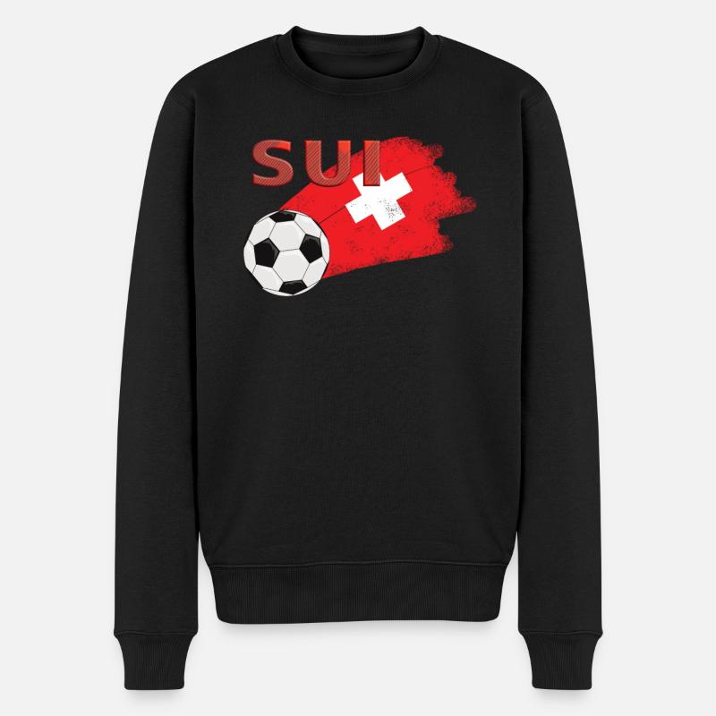 Fahne Schweiz - Männer Premium Bio Pullover - Schwarz