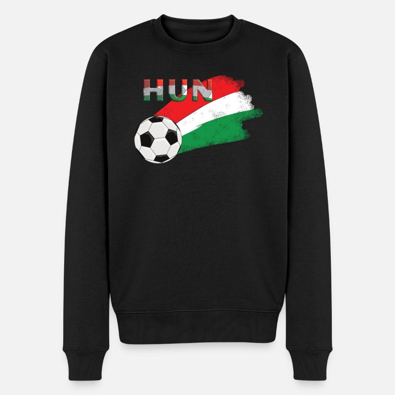 Fahne Ungarn - Männer Premium Bio Pullover - Schwarz