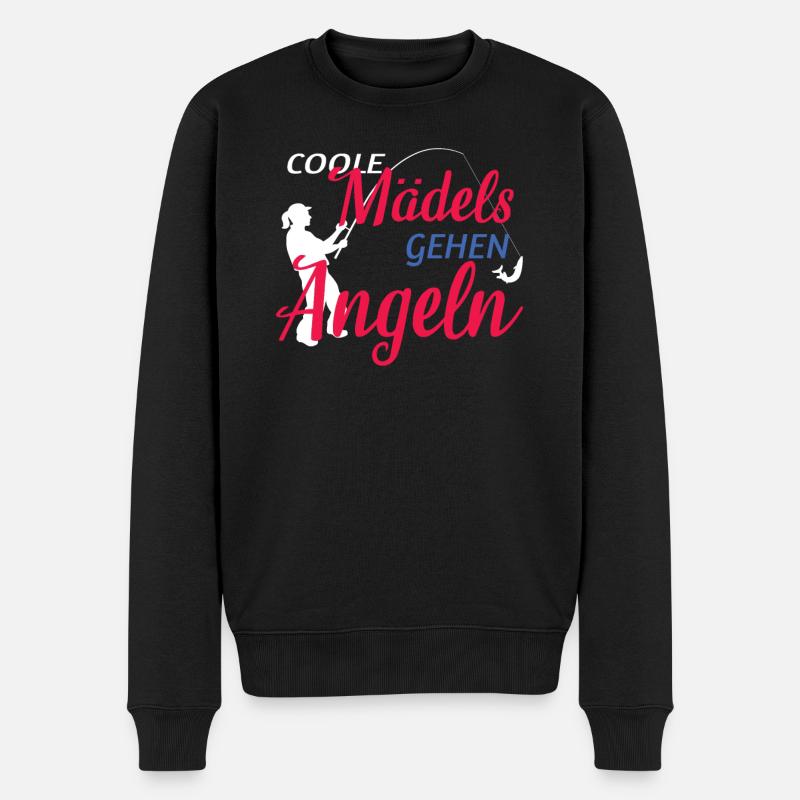 Angler Geschenkidee Hobby Angeln - Männer Premium Bio Pullover - Schwarz