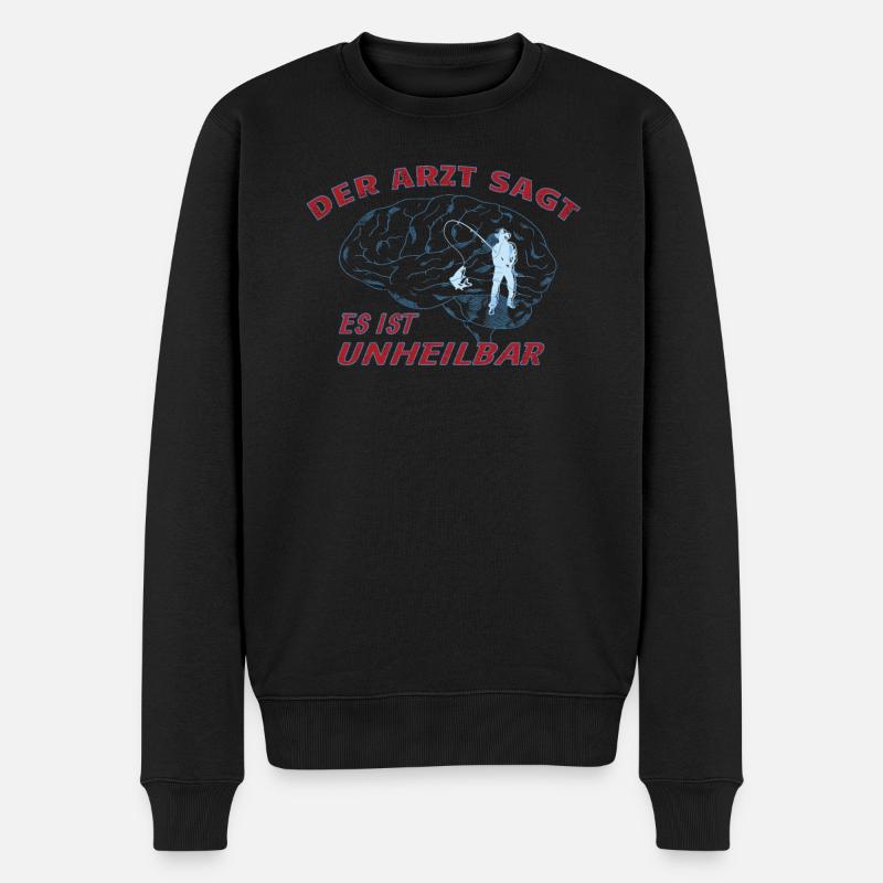 Angler Geschenkidee Hobby Angeln - Männer Premium Bio Pullover - Schwarz