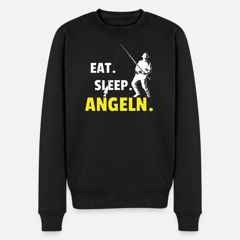 Angler Geschenkidee Hobby Angeln - Männer Premium Bio Pullover - Schwarz
