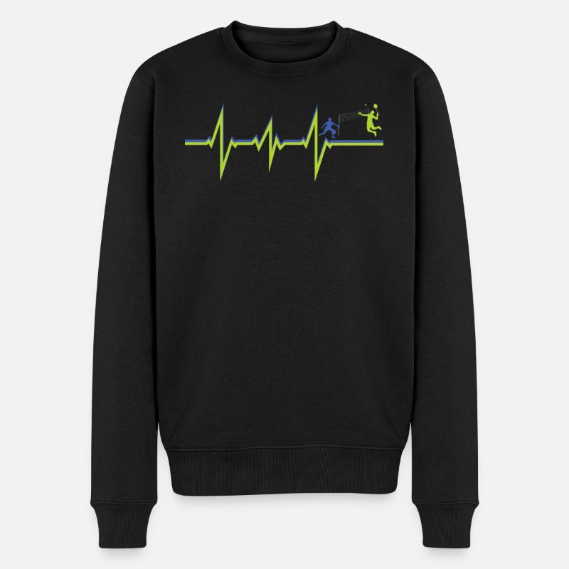 Badminton Geschenkidee Sport Design - Männer Premium Bio Pullover - Schwarz