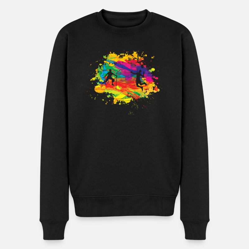 Badminton Geschenkidee Sport Design - Männer Premium Bio Pullover - Schwarz