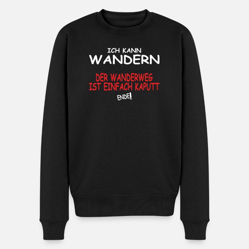 Wandern Zubehör Wanderer Motiv - Männer Premium Bio Pullover - Schwarz