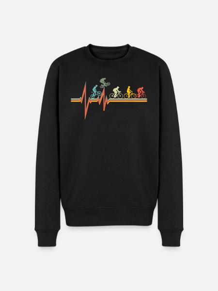 Fahrrad Zubehör Radfahrer Motiv - Männer Premium Bio Pullover - Schwarz