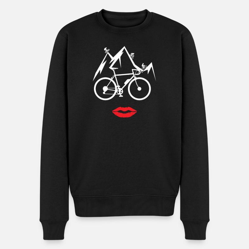 Fahrrad Zubehör Radfahrer Motiv - Männer Premium Bio Pullover - Schwarz