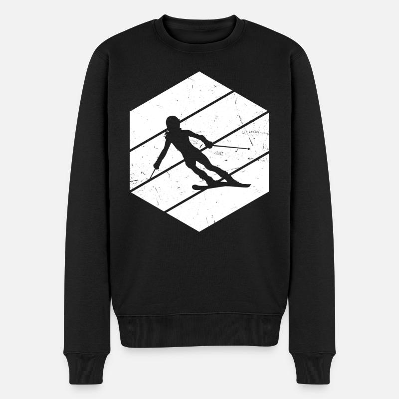 Ski Skifahrer Stunt Ski Herren Freestyle Skifahrer - Männer Premium Bio Pullover - Schwarz