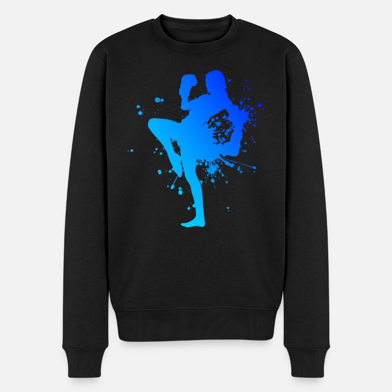 Boxen Kickboxer Kickboxen Kickbox Herren - Männer Premium Bio Pullover - Schwarz