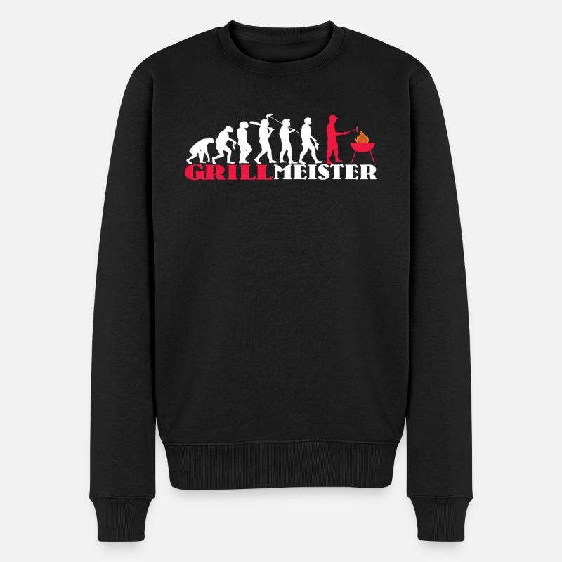 Grillen und Camper Geschenkidee - Männer Premium Bio Pullover - Schwarz