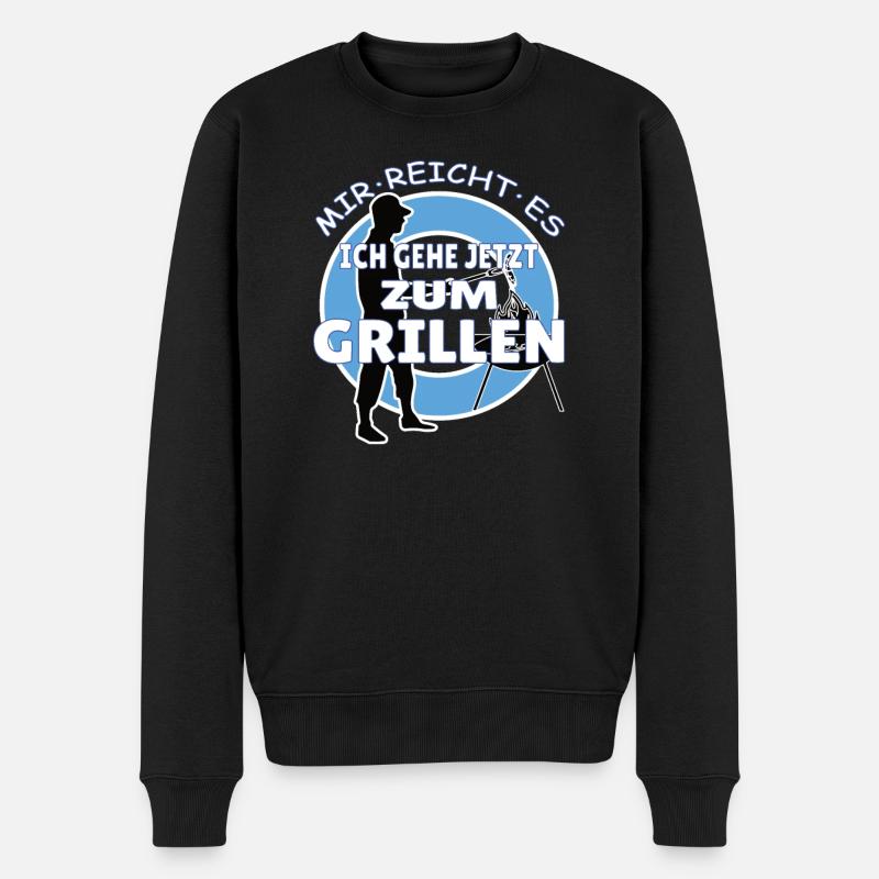 Grillen und Camper Geschenkidee - Männer Premium Bio Pullover - Schwarz