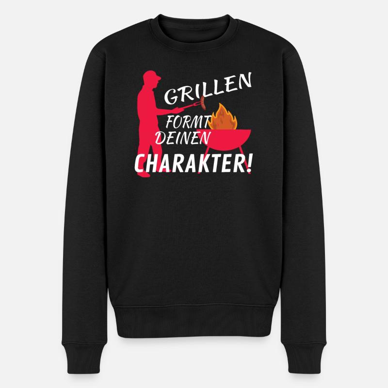 Grillen und Camper Geschenkidee - Männer Premium Bio Pullover - Schwarz
