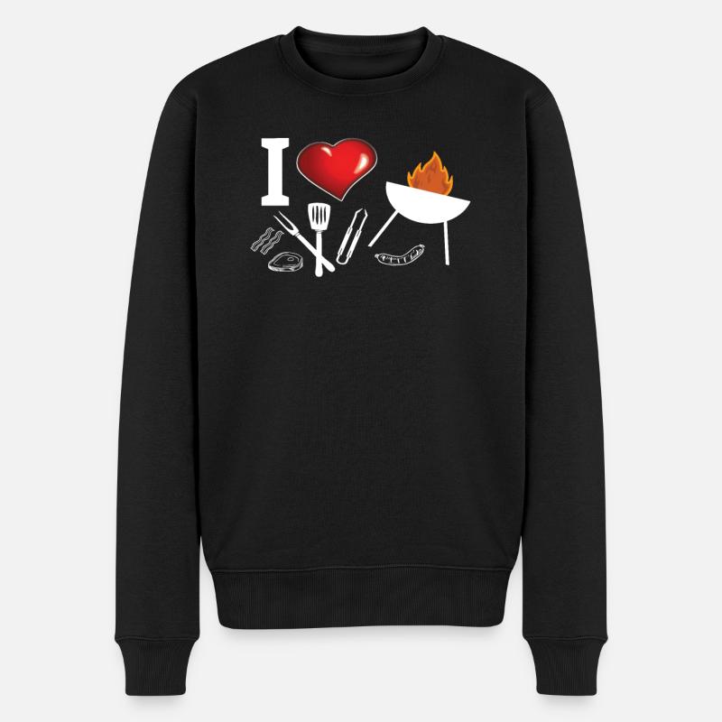Barbecuing and Camper Gift Idea - Men's Premium Organic Jumper - black