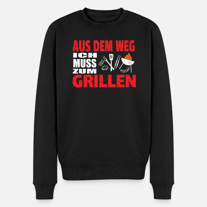 Grillen und Camper Geschenkidee - Männer Premium Bio Pullover - Schwarz