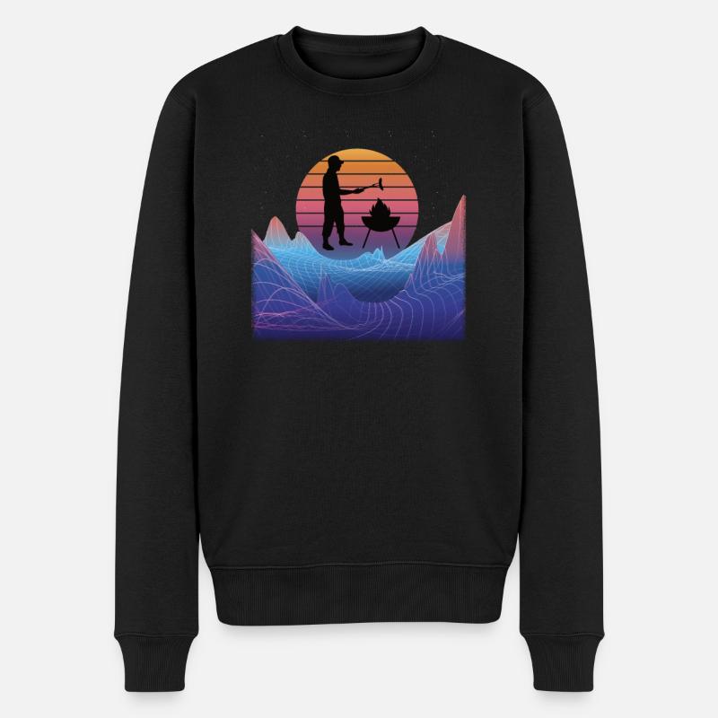 Grillen und Camper Geschenkidee - Männer Premium Bio Pullover - Schwarz