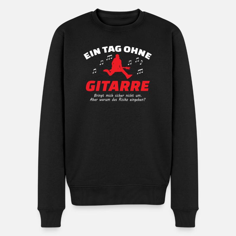 Geschenkidee für Gitarrenspieler - Männer Premium Bio Pullover - Schwarz