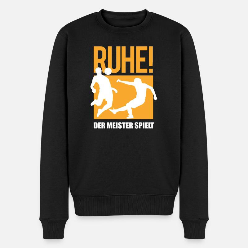 Fußballzubehör Geschenkidee Fußballfan - Männer Premium Bio Pullover - Schwarz
