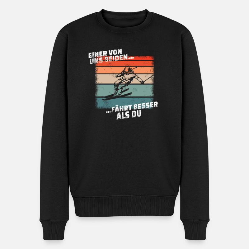 Skizubehör für Skifahrer - Männer Premium Bio Pullover - Schwarz
