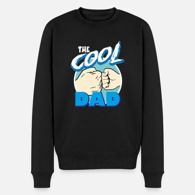 The Cool Dad - Männer Premium Bio Pullover - Schwarz