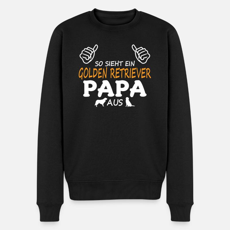 Hund Golden Retriever Hundebesitzer - Männer Premium Bio Pullover - Schwarz