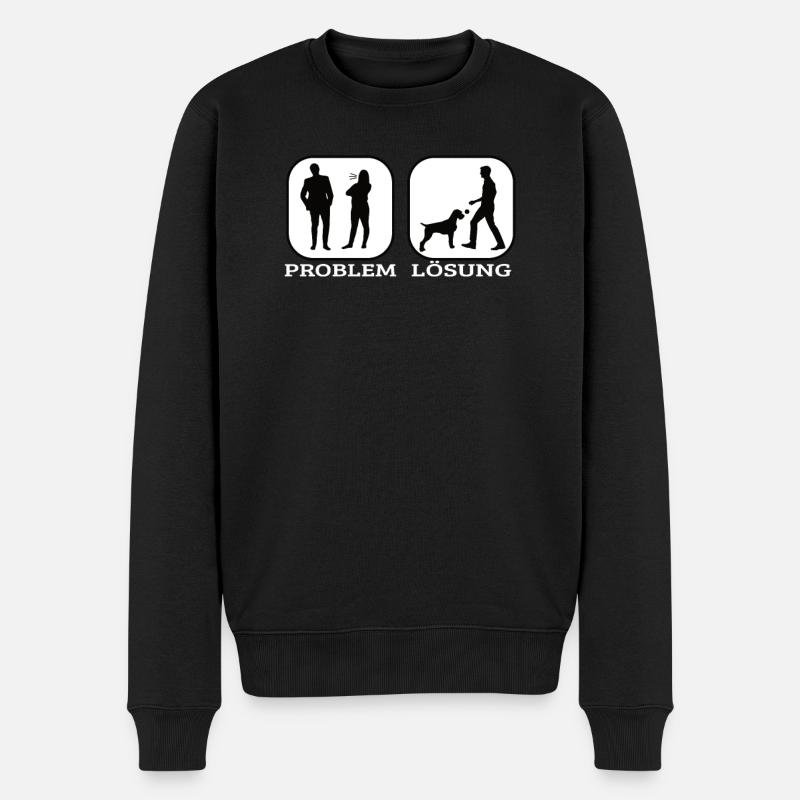 Hunde Deutsch Drahthaar Hundebesitzer - Männer Premium Bio Pullover - Schwarz