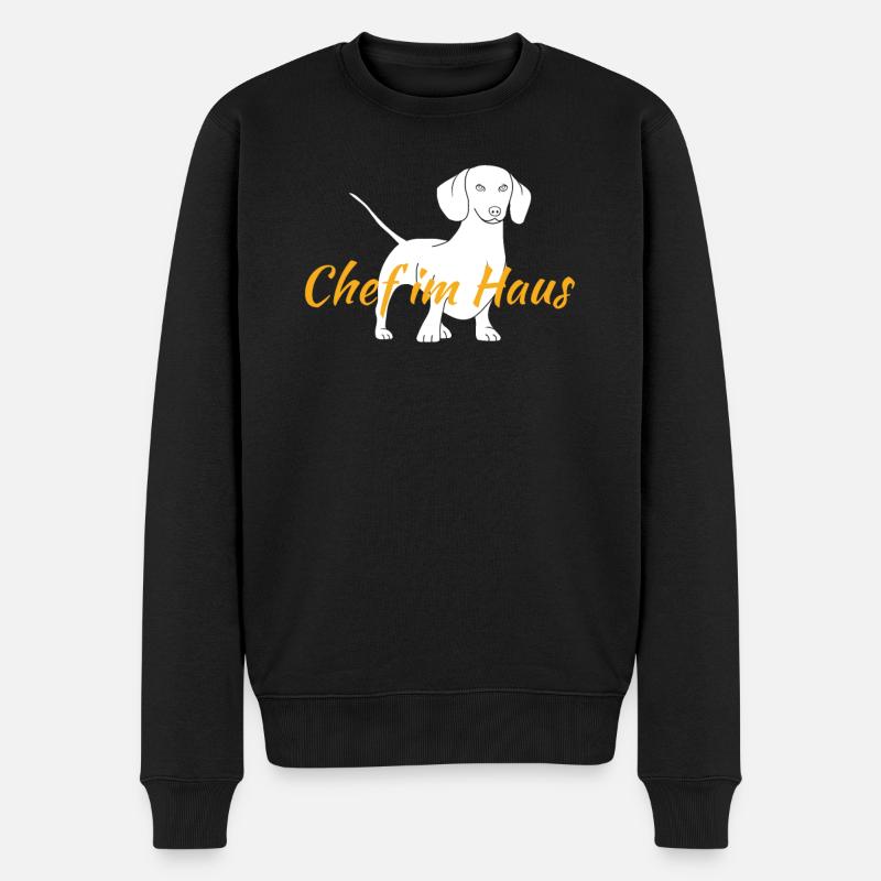 Hund Dackel Hundebesitzer Geschenkidee - Männer Premium Bio Pullover - Schwarz