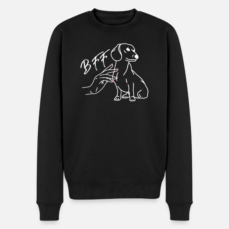 Hund Dackel Hundebesitzer Geschenkidee - Männer Premium Bio Pullover - Schwarz