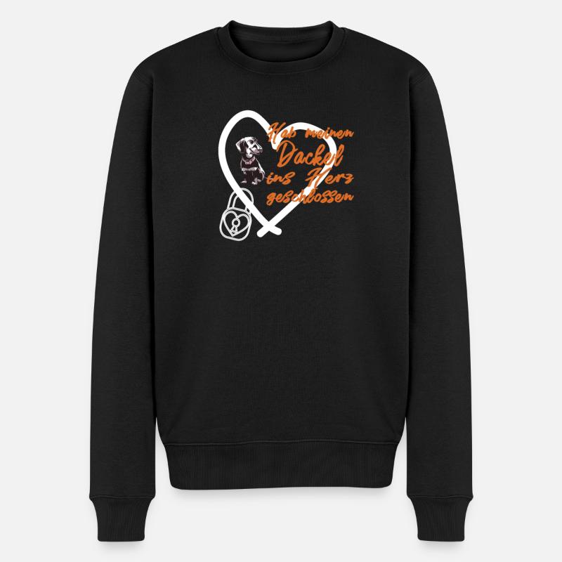 Hund Dackel Hundebesitzer Geschenkidee - Männer Premium Bio Pullover - Schwarz