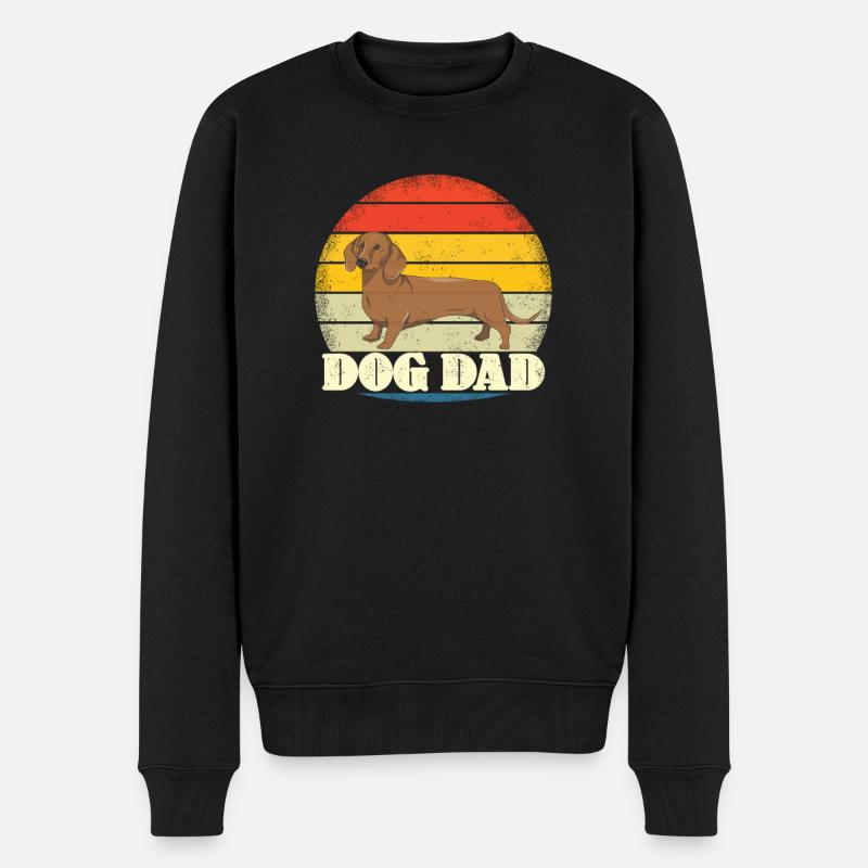 Hund Dackel Hundebesitzer Geschenkidee - Männer Premium Bio Pullover - Schwarz