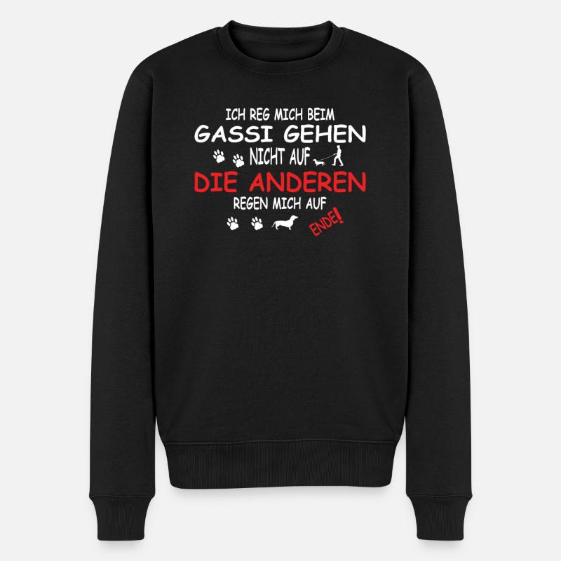 Hund Dackel Hundebesitzer Geschenkidee - Männer Premium Bio Pullover - Schwarz