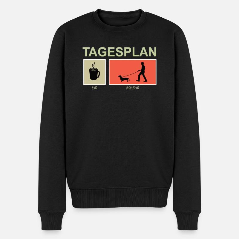Hund Dackel Hundebesitzer Geschenkidee - Männer Premium Bio Pullover - Schwarz