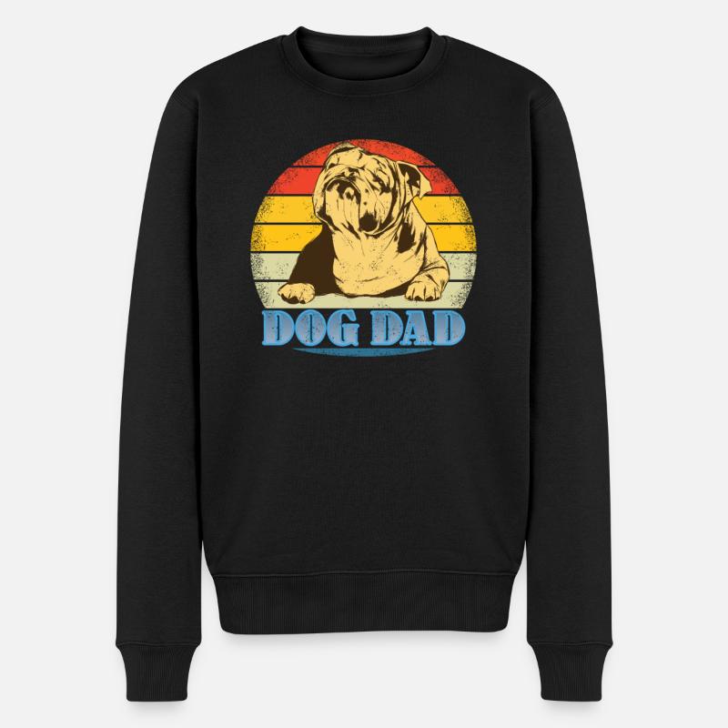 Hund Bulldogge Hundebesitzer Gechenkidee - Männer Premium Bio Pullover - Schwarz