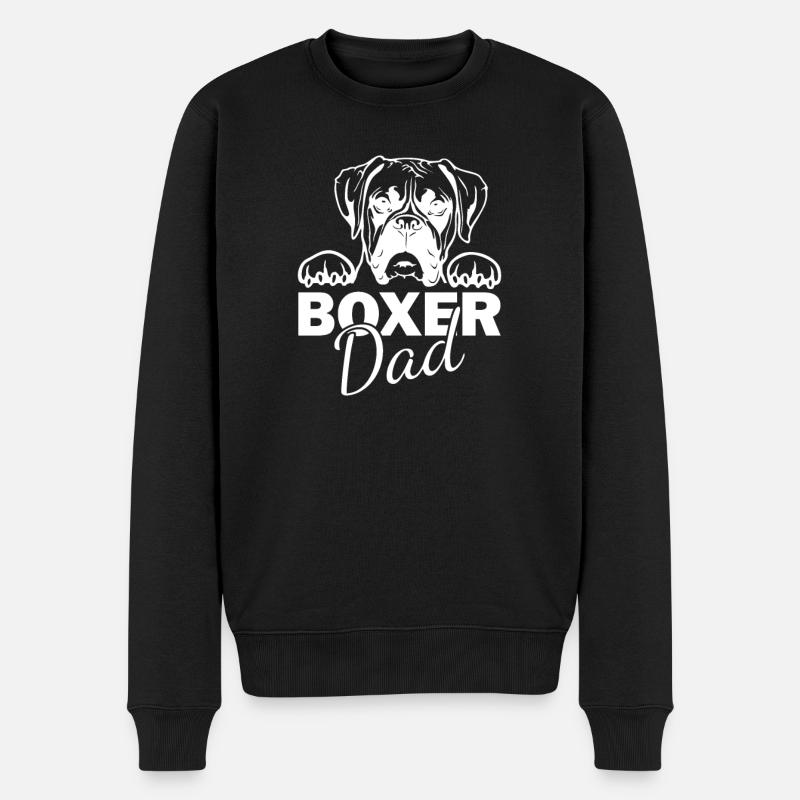 Hund Boxer Hundebesitzer Geschenkidee - Männer Premium Bio Pullover - Schwarz