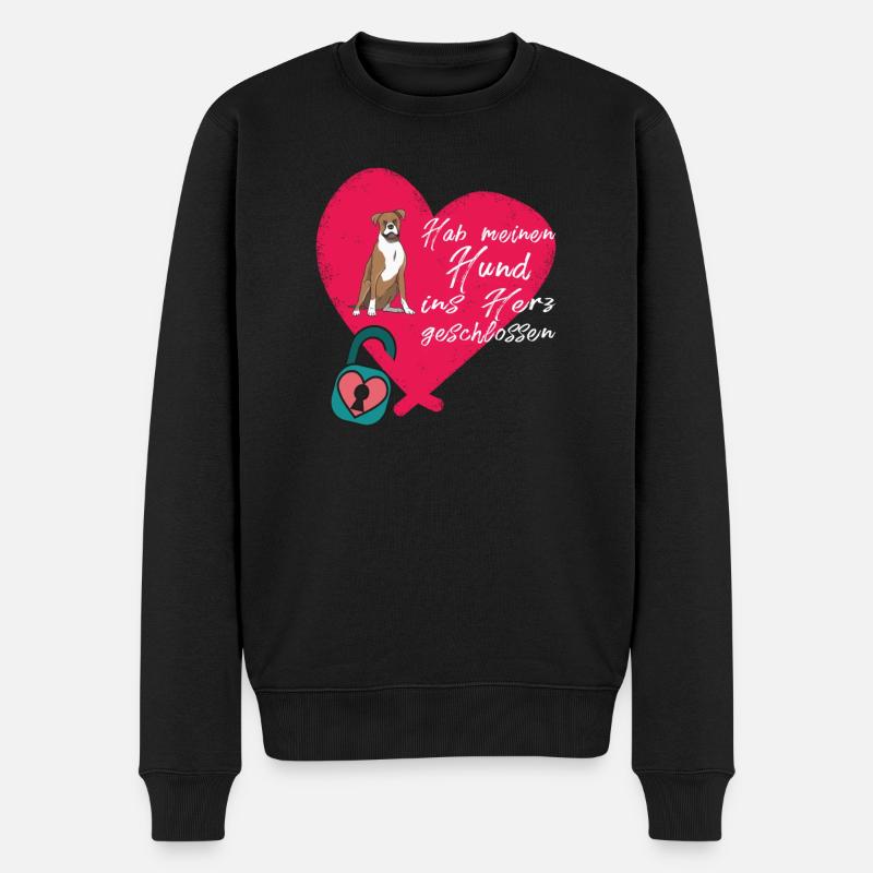 Hund Boxer Hundebesitzer Geschenkidee - Männer Premium Bio Pullover - Schwarz