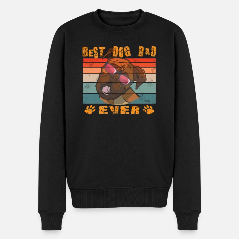 Hund Boxer Hundebesitzer Geschenkidee - Männer Premium Bio Pullover - Schwarz