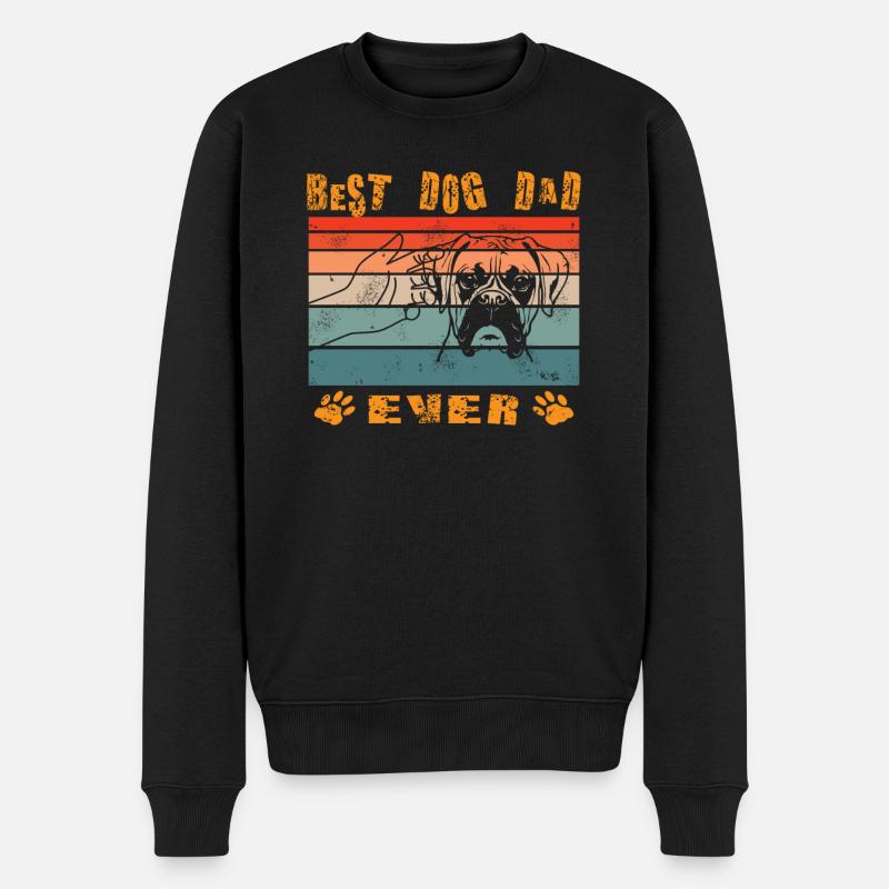 Hund Boxer Hundebesitzer Geschenkidee - Männer Premium Bio Pullover - Schwarz