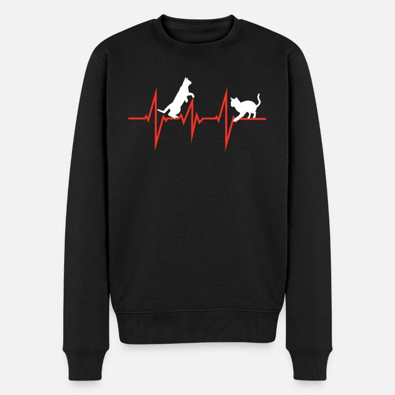 Katzenfreund, Katzenzubehör Geschenk - Männer Premium Bio Pullover - Schwarz