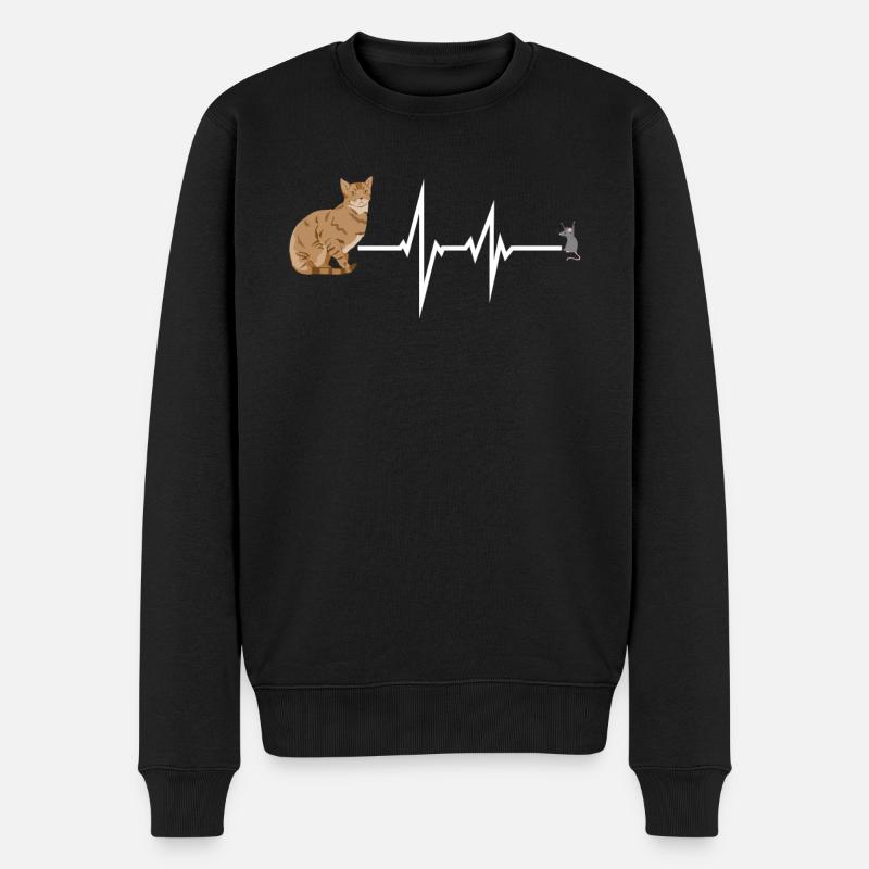 Katzenfreund, Katzenzubehör Geschenk - Männer Premium Bio Pullover - Schwarz