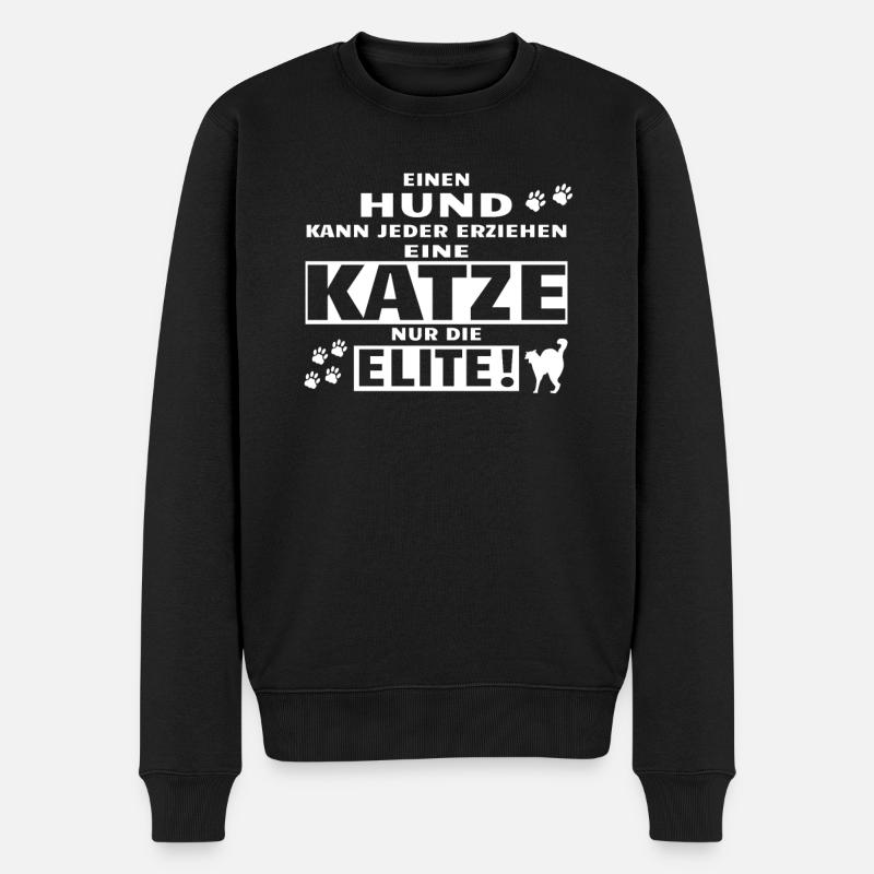 Katzenfreund, Katzenzubehör Geschenk - Männer Premium Bio Pullover - Schwarz
