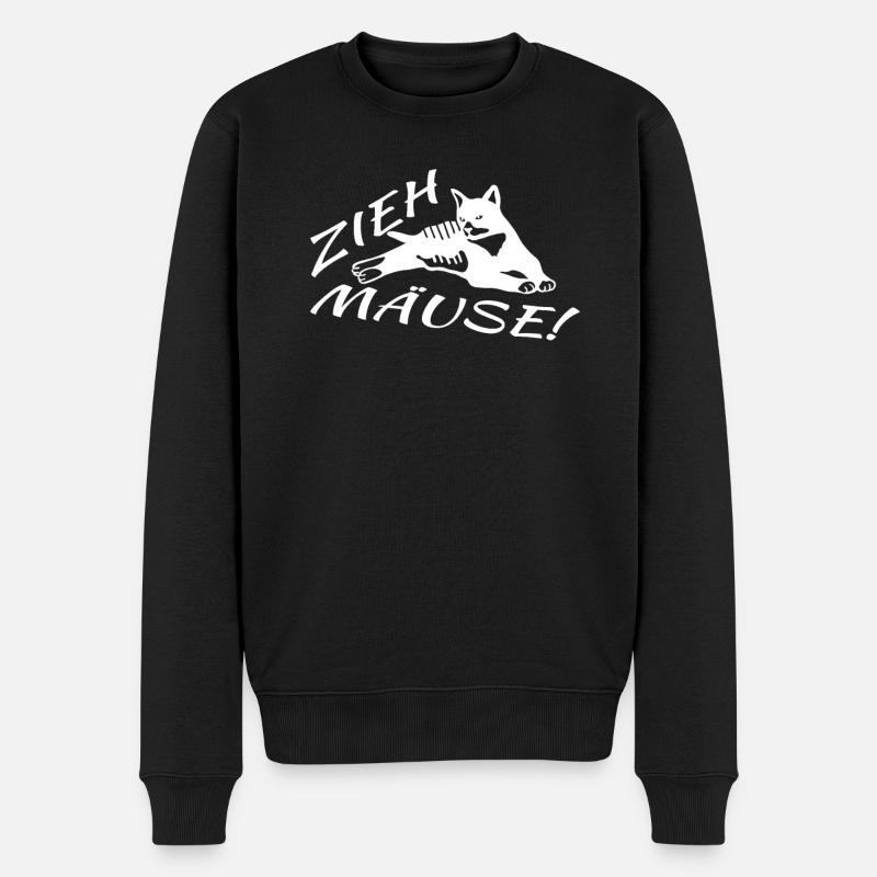 Katzenfreund, Katzenzubehör Geschenk - Männer Premium Bio Pullover - Schwarz