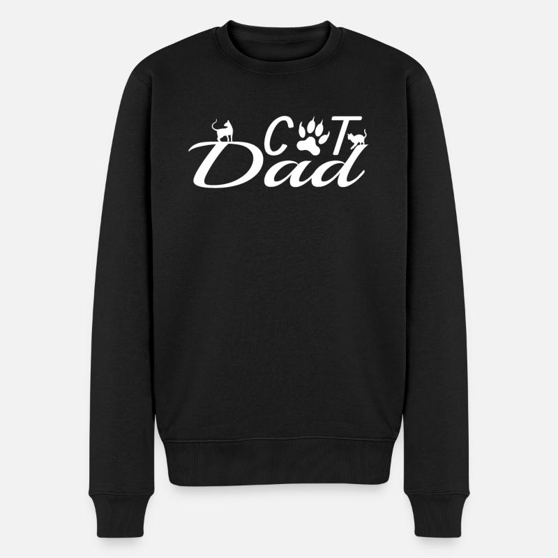 Katzenfreund, Katzenzubehör Geschenk - Männer Premium Bio Pullover - Schwarz