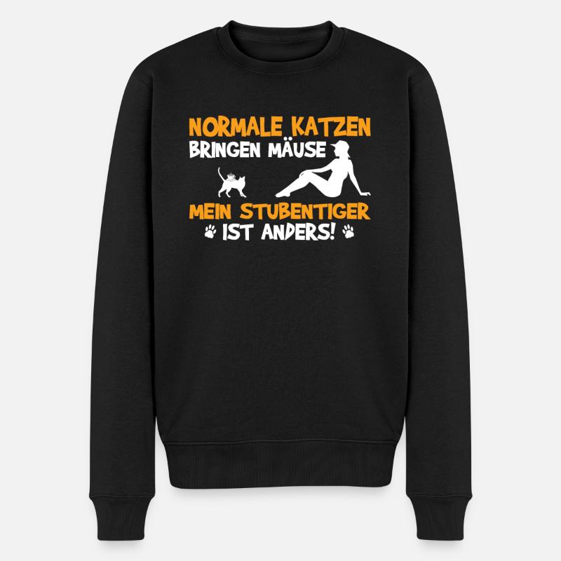 Katzenfreund, Katzenzubehör Geschenk - Männer Premium Bio Pullover - Schwarz