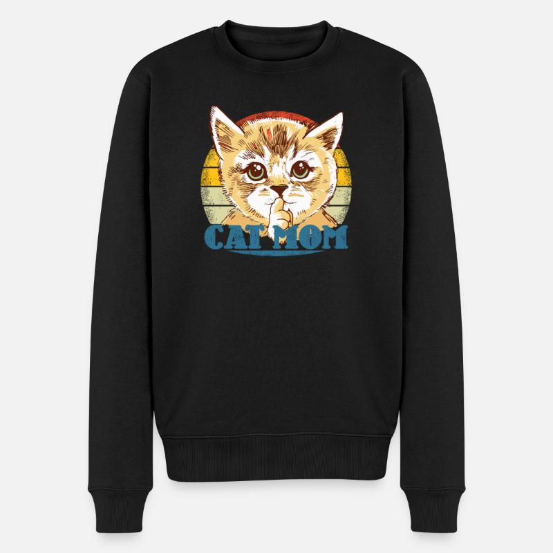 Katzenfreund, Katzenzubehör Geschenk - Männer Premium Bio Pullover - Schwarz