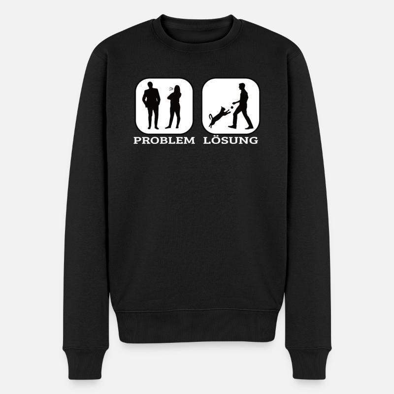 Katzenfreund, Katzenzubehör Geschenk - Männer Premium Bio Pullover - Schwarz